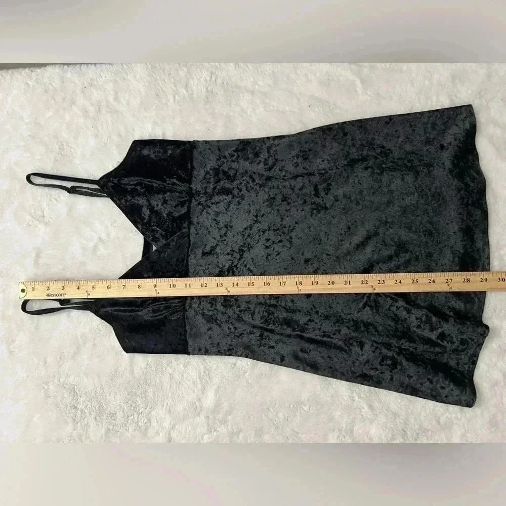 Vintage Victoria’s Secret Crushed Velvet Slip Dress Mini Small Black 90s 2000s - Picture 13 of 13